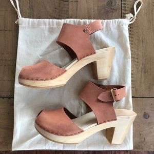 BRYR Miranda Peep Toe Clog in Clay